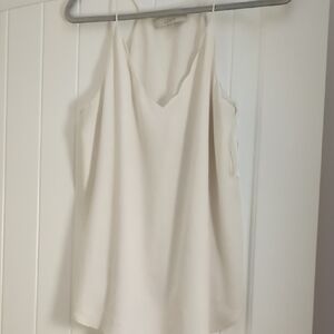LOFT Cream Sleeveless Blouse